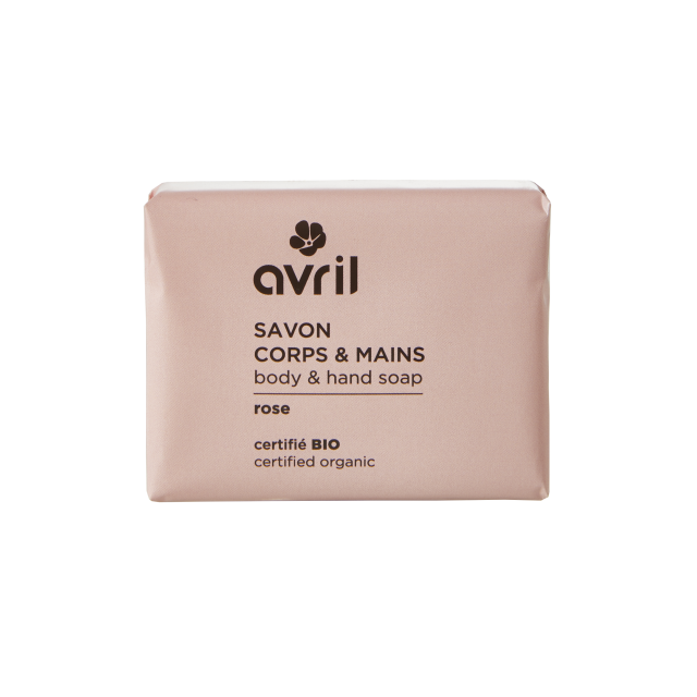 SAVON CORPS & MAINS ROSE CERTIFIÉ BIO – AVRIL COSMÉTIQUE